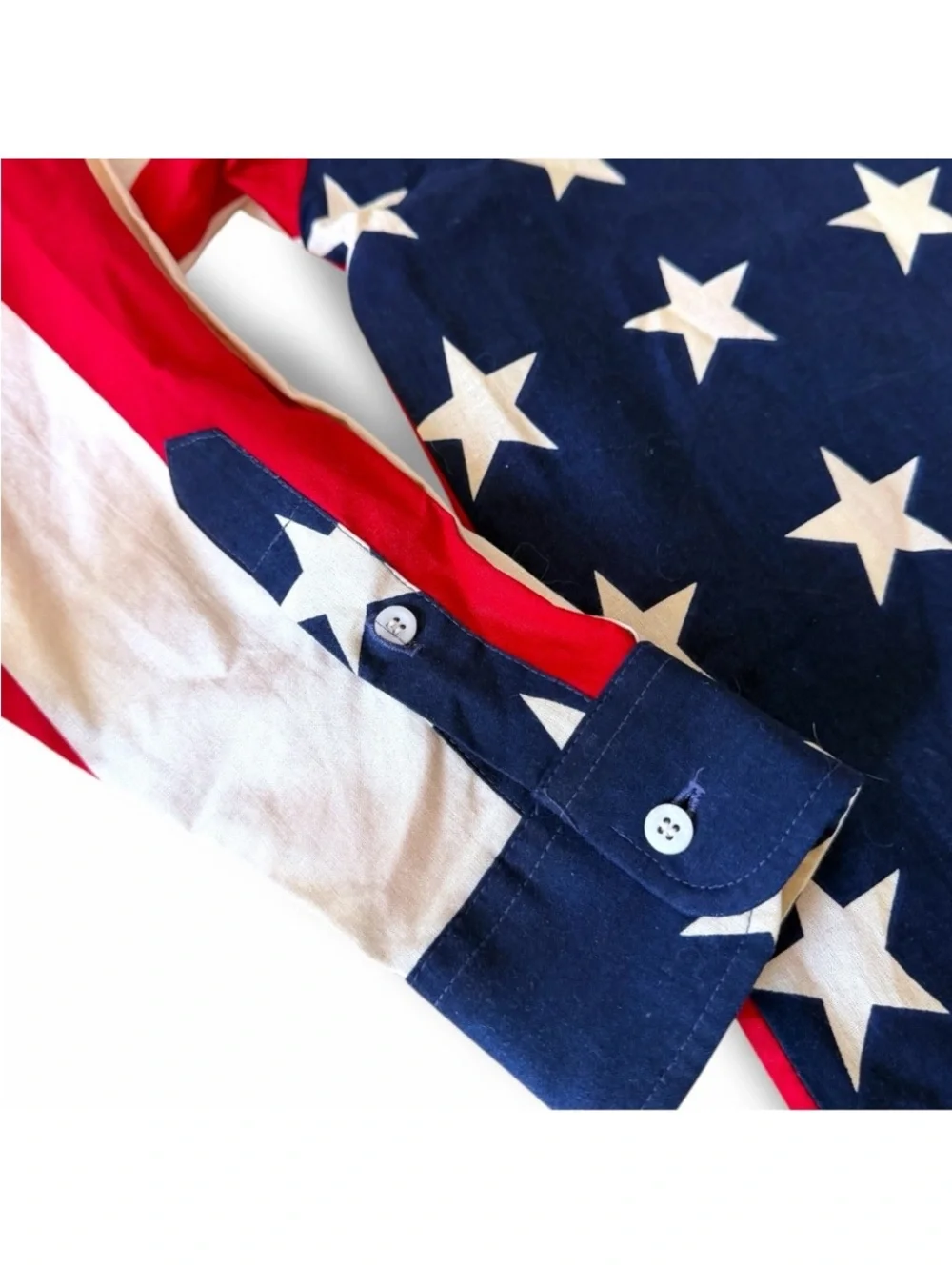 Vtg 90s Brooks & Dunn Panhandle Slim Unisex American Flag Western Shirt M Fits L - Picture 11 of 15